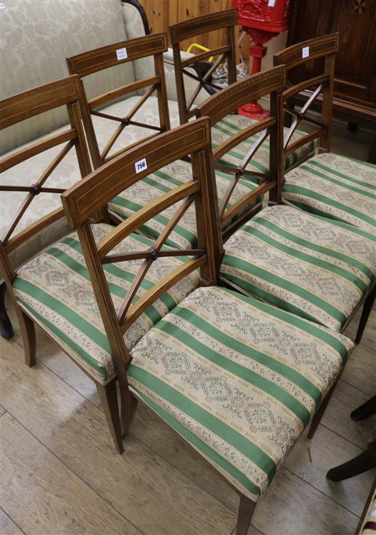 A set of six Regency banded mahogany dining chairs